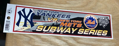 Pegatina de parachoques Serie Mundial Subway 2000 New York Yankees vs New York Mets Foto 1 de 2