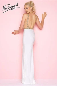 Auténtico Vestido Mac Duggal 66082 - Color: Marfil/Dorado - Talla: 4 - Vestido de graduación - Imagen 1 de 2
