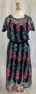 TU Premium Collection Negro Malla Floral 2 Piezas Top y Falda Conjunto UK8-10 132 - Imagen 1 de 13
