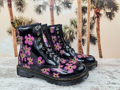 Botas Dr Martens 1460 Pascal Negras Florales Clásicas Flor Para Mujer Talla 6 NUEVAS Foto 1 de 4