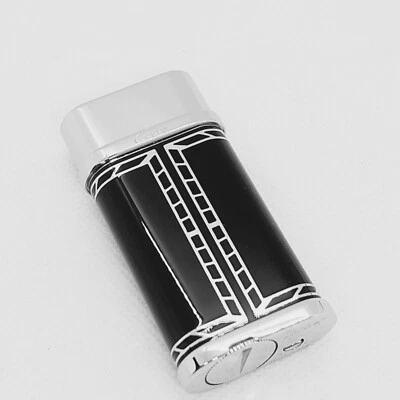 Extremely Rare Cartier Lighter Railroad Decor Special Edition Asia Black Lacquer - Image 1 of 4