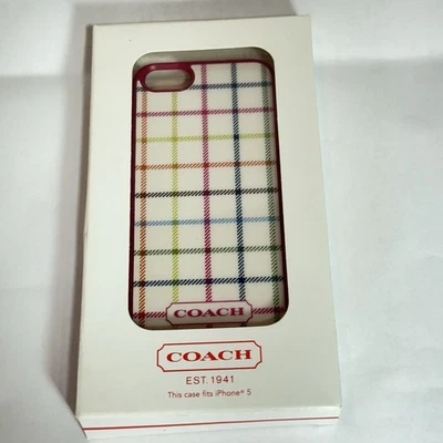 COACH F64737 iPhone 5 SnapOn Case Checkers Logo Authentic NIB Multicolor - Image 1 of 4