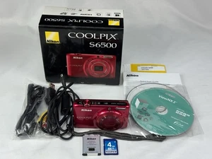 Nikon COOLPIX S6500 16.0MP Red Digital Camera 16MP 12X Zoom w/ Box - Tested - Picture 1 of 24