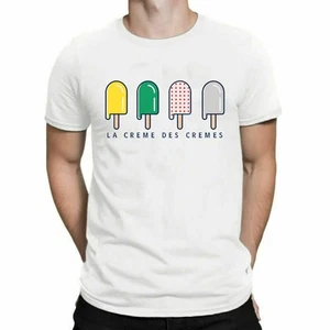 Tour De France T-Shirt Men's Cycling White Ice Cream LA CREME DES CREMES Top Tee - Picture 1 of 10