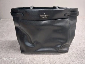Kate Spade New York S338 Black Leather Tote - Picture 1 of 19