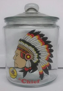 RARE Santa Fe Chief Railroad Glass Counter Jar - Picture 1 of 1