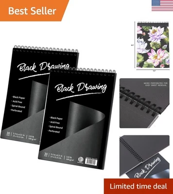 Artistic Black Sketch Pad 5.5''x8.5'', Two-Pack, Ideal for Drawing & Doodling - Image 1 of 4