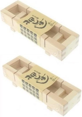 2 Pack Wooden Oshizushi Press Maker Rectangular Sushi Mold 8.5x2.75 in S-3130x2 - Image 1 of 4