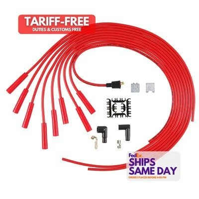 Accel ACL5040R Red 8 mm Spark Plug Wire Kit fits V8 Performance Racing Parts - Image 1 of 4
