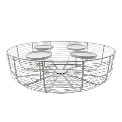 Metall Adventskranz Weiß Weihnachten Advent weihnachtlich Hochzeit Geburtstag - Bild 1 von 2