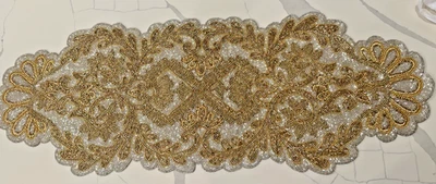 Corredor de Mesa con Cuentas Navidad Plata Oro Figura Nuevo Con Etiquetas 36" Foto 1 de 4