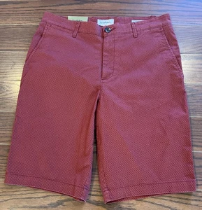 Goodfellow & Co Men's Linden 10.5” Flat Front Shorts - Size 30 Red Geometric - Picture 1 of 9