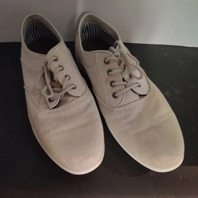 Sapatos masculinos ALDO de lona bege camurça sintética com cadarço barco tamanho 9.5 casual elegante - Imagem 1 de 4