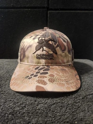 California Waterfowl Clothing Camo U.s Flag Kryptek StrapBack Trucker Hat - Image 1 of 4