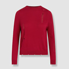 $185 Hudson Jeans Women's Red Cashmere Distressed Back Twist Pullover Sweater M