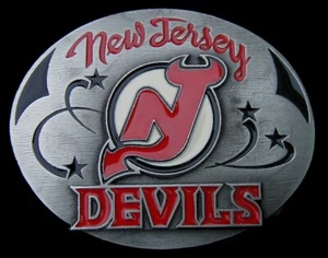 VINTAGE 1990'S NEW JERSEY DEVILS LIMITED EDITION BELT BUCKLE #845/5000 - Picture 1 of 2