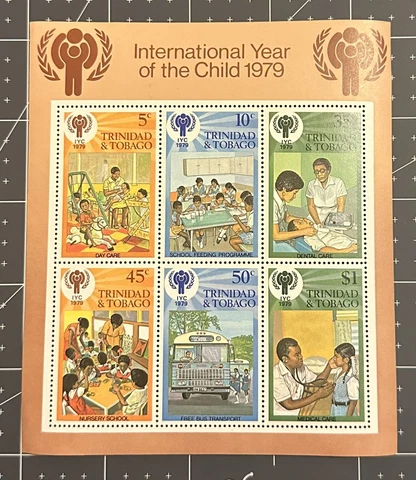 TRINIDAD & TOBAGO, SCOTT # 302a-307a(6) S/S 1979 SOUVENIR YEAR OF THE CHILD MNH Cover