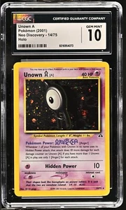 CGC GEM MINT 10 2001 Pokemon Unown A #14 Neo Discovery Holo - Picture 1 of 2