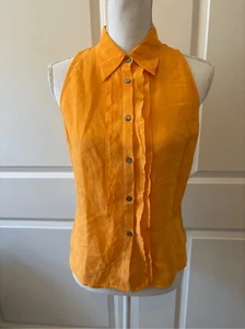 Weekend Max Mara 100% Linen Button Up Tank Top - Picture 1 of 9