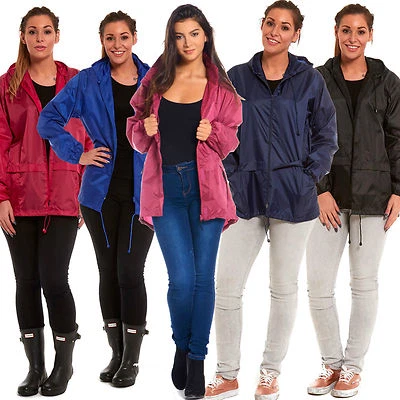 Womens Rain Mac coat Jacket Kagoul Cagoule Kagools Showerproof Lightweight - Image 1 of 3