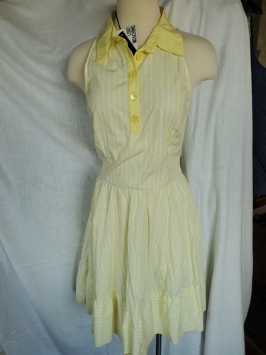 Love Moschino abito donna estivo righe gialle taglia 6 cotone senza maniche