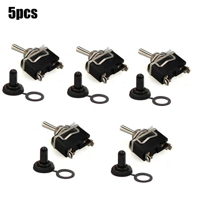 SPST Solid Metal 12V Toggle Switch ON/OFF Single Pole for Marine Automotive 5PCS - Image 1 of 4