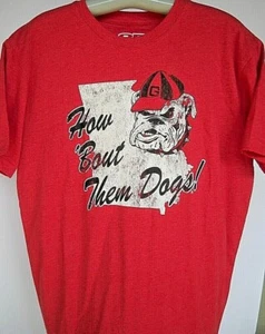 GEORGIA UGA BULLDOGS UNISEX ADULT MEDIUM ( M ) RED T-SHIRT W/ BULLDOG FACE LOGO - Picture 1 of 3