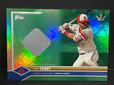2022 Topps X Bobby Witt Jr Crown Collection - Mike Trout Jersey Relic Green /75