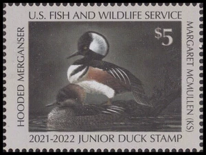 US JDS29 Junior Duck Hooded Mergansers $5 single MNH 2021-2022 - Picture 1 of 1