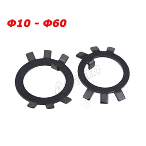 M10 - M60 Lock Stop Washers Tab Washer for Round Studding Nut Black Zinc-Plated - Picture 1 of 9
