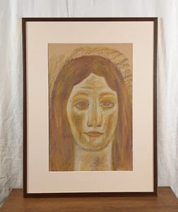 Expressionistisches Frauenporträt, Original Pastellzeichnung, Künstler Kozlyanin - Bild 1 von 9