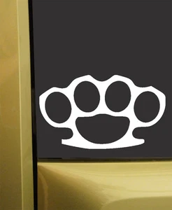 Brass Knuckles Vinyl Sticker Decal NOT METAL - Choose Size and Color - Picture 1 of 2