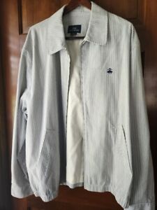 Men’s  346 Brooks Brothers Seersucker Zip Jacket Extra Large Blue White Striped