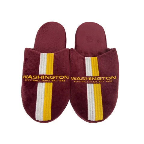 Washington Football Team NFL Men's Team Stripe Slipper, 4 Sizes Available, FREE Cover