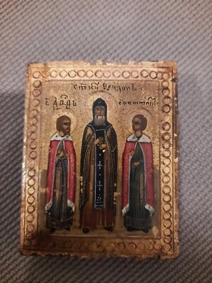 russische alte Ikone, Orthodox, Kirche, Tempera  - Bild 1 von 4