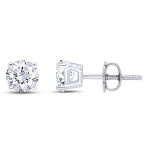 1/2 - 2.00 Ct Diamond Screw Back Studs 14k Gold Earrings Lab Grown (GH/VS2-SI1) - Picture 1 of 12