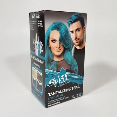 Kit completo de tinte para cabello Splat Rebellious Colors verde azulado tentador blanqueador y peróxido Foto 1 de 4