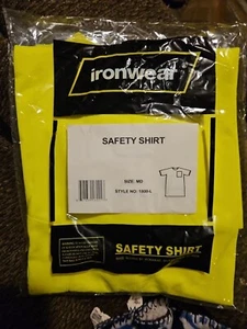 Ironwear 1800-L-Polyester Crew Neck SAFETY Shirt with Pocket, Lime, Medium  - Picture 1 of 2