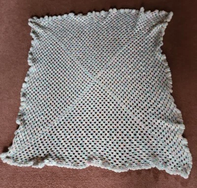 Manta afgana bebé regazo vintage hecha a mano ganchillo - 35” X 39” multicolor Foto 1 de 4