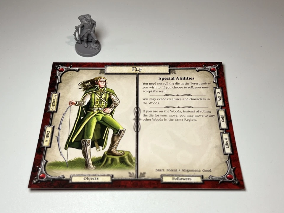 Talisman Elf Miniature Character  - Revised 4th Edition Game Piece and Card - Image 1 of 1