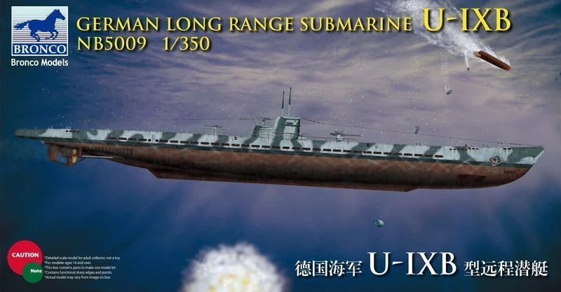BRONCO NB5009 1/350 German Long Range Submarine U-IXB - Image 1 of 1