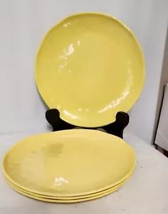 Set of 4 House & Garden YELLOW Malamine 8 1/4" Dinner Plates - Excellent - Picture 1 of 3