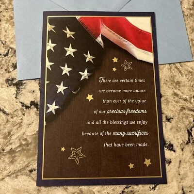Veteran’s Day God Bless You Blessings 5.5”x”x8” Religious Greeting Card - Image 1 of 4