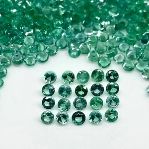 Lotto 50 pezzi smeraldi colombiani naturali 1,9 mm pietre preziose sfuse taglio diamante tondo - Foto 1 di 18