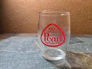 Pearl Beer Barrel Glass / Vtg Tavern Barware Advertising - Imagen 1 de 4