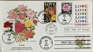  Hideaki Nakano 2378 2072 2490 2248 2379 Love Roses 5 X FDC - Picture 1 of 2