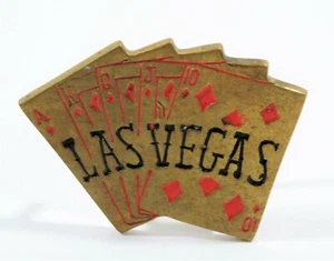 Retro Las Vegas Nevada Belt Buckle Royal Straight Flush Cards Solid Brass 3.25" - Picture 1 of 7