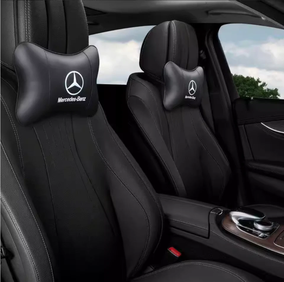 2PCS Car Seat Headrest Neck Cushion Pillows For 1985-2025 Mercedes-Benz - Image 1 of 4