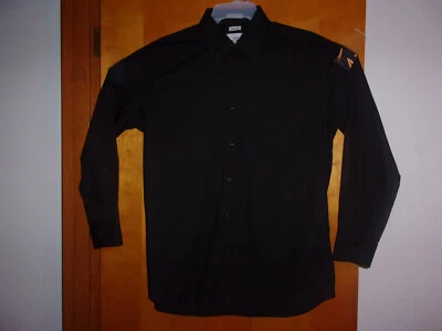 NEW " MODENA " MEN'S  BLACK  *SLIM FIT* BUTTON FRONT   CASUAL / DRESS SHIRT - Image 1 of 4