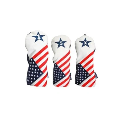 USA 1 5 X Headcover Patriot Golf Vintage Retro Driver Fairway Wood Head Covers - Image 1 of 4